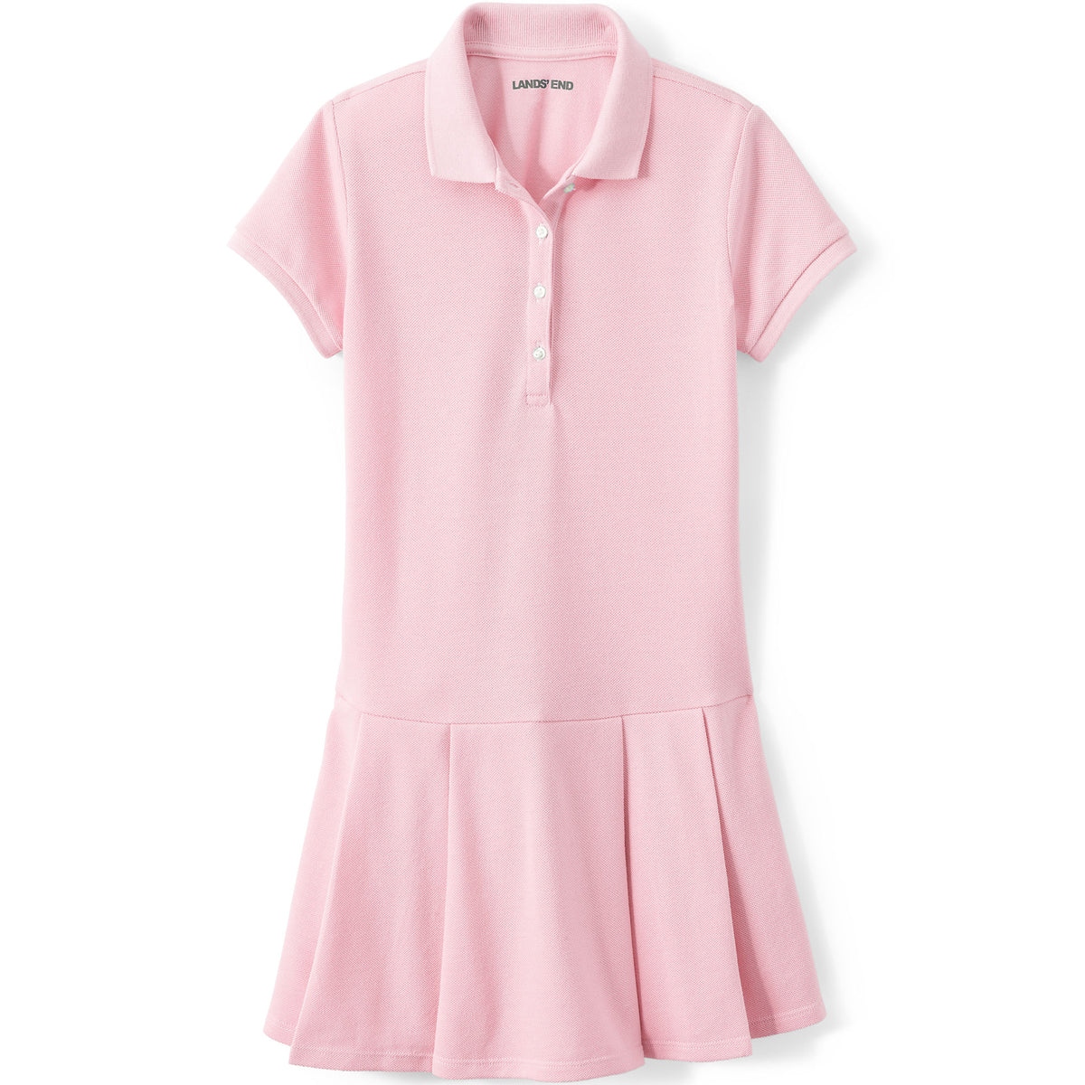 Girls Short Sleeve Mesh Pleated Polo Dress