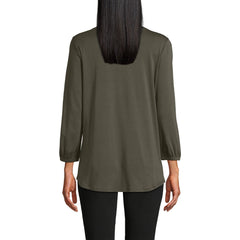 Women's Supima Micro Modal 3/4 Sleeve Split Neck Tunic