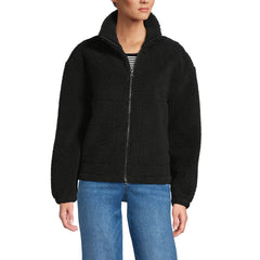 Women's Faux Shearling Zip Front Fleece Jacket