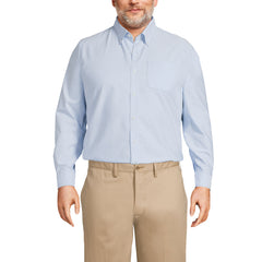 School Uniform Men's Big Long Sleeve Buttondown Pattern Oxford Shirt