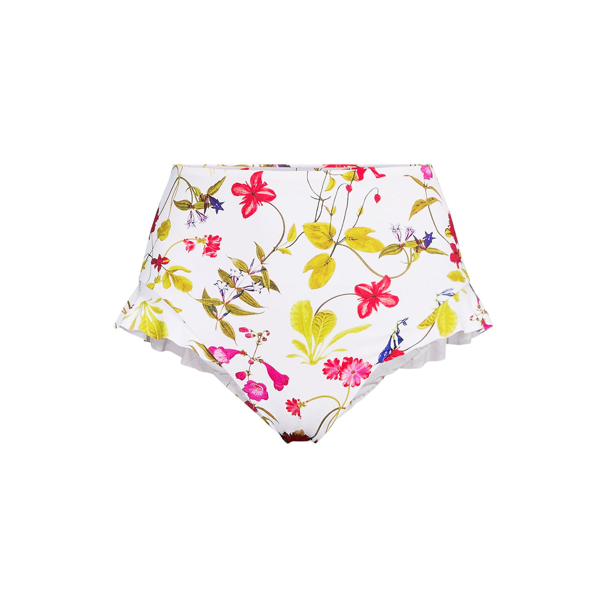 Women's Ruffle High Waisted High Leg Bikini Bottoms