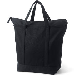 Large Solid Color 5 Pocket Zip Top Canvas Tote Bag