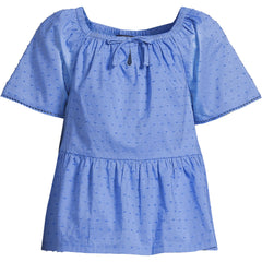 Girls Flutter Sleeve Tiered Peasant Top