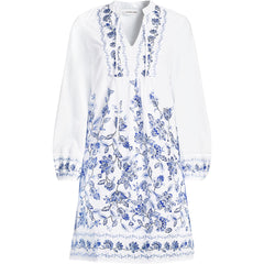 Women's Petite Voile Tie Neck Dress
