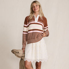 Women's Petite Drifter Rugby with Woven Collar Sweater