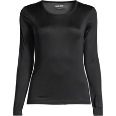 Women's Plus Size Silk Interlock Long Sleeve Crewneck Long Underwear Top