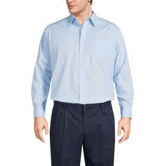Men's Big and Tall Long Sleeve Straight Collar Broadcloth Dress Shirt
