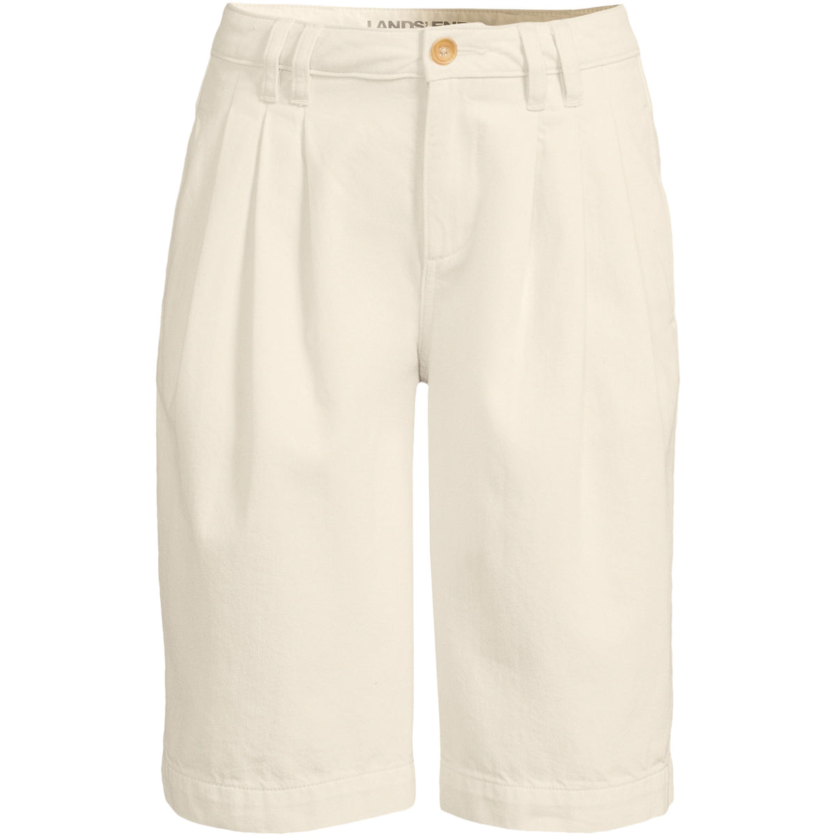 Women's Lightweight Denim Mid Rise Pleated 12" Slouchy Shorts
