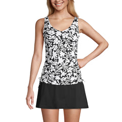 Women's Long Chlorine Resistant Adjustable Underwire Tankini Swimsuit Top