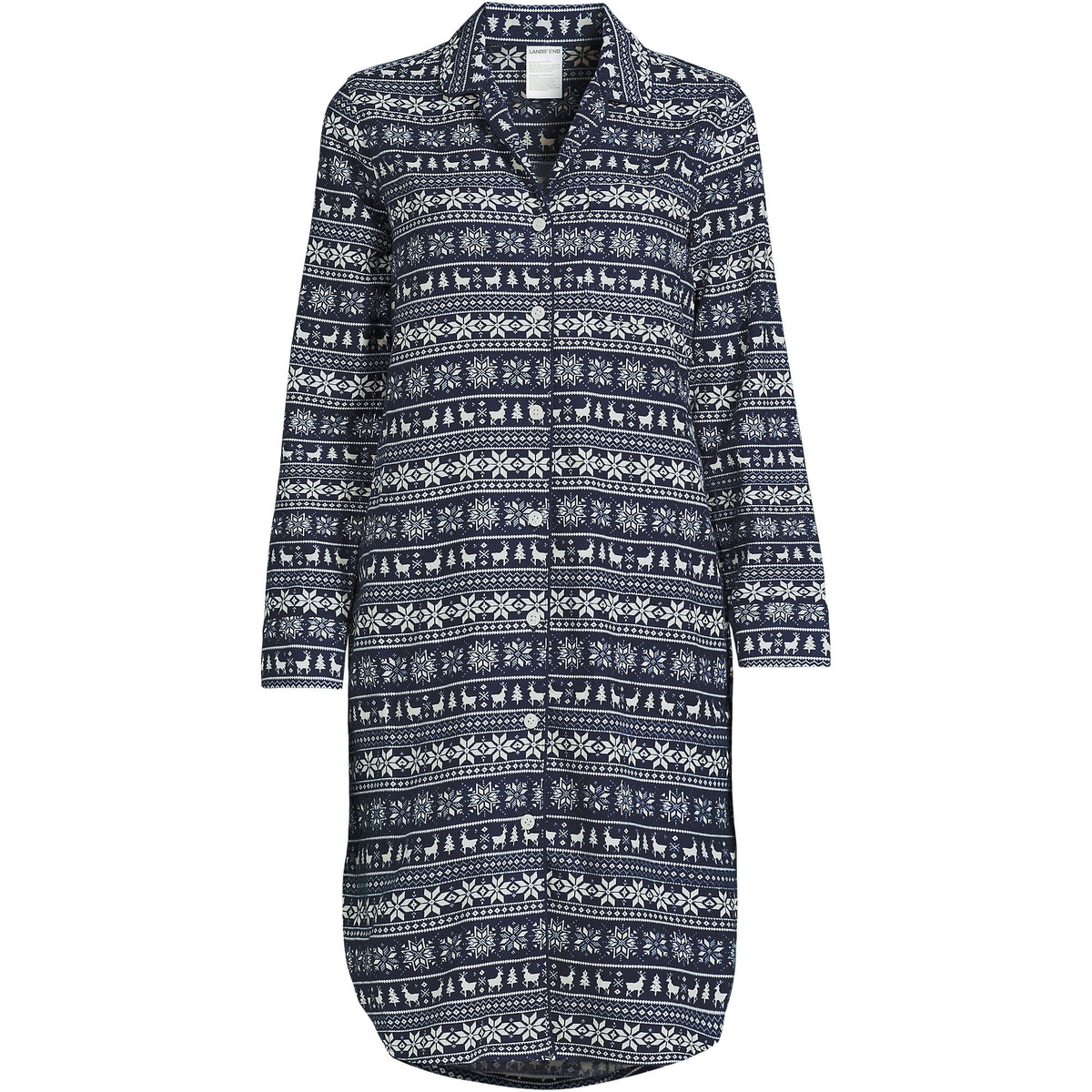 Women's Plus Size Flannel Long Sleeve Sleepshirt Nightgown