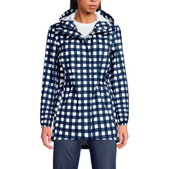 Women's Print Waterproof Hooded Packable Raincoat