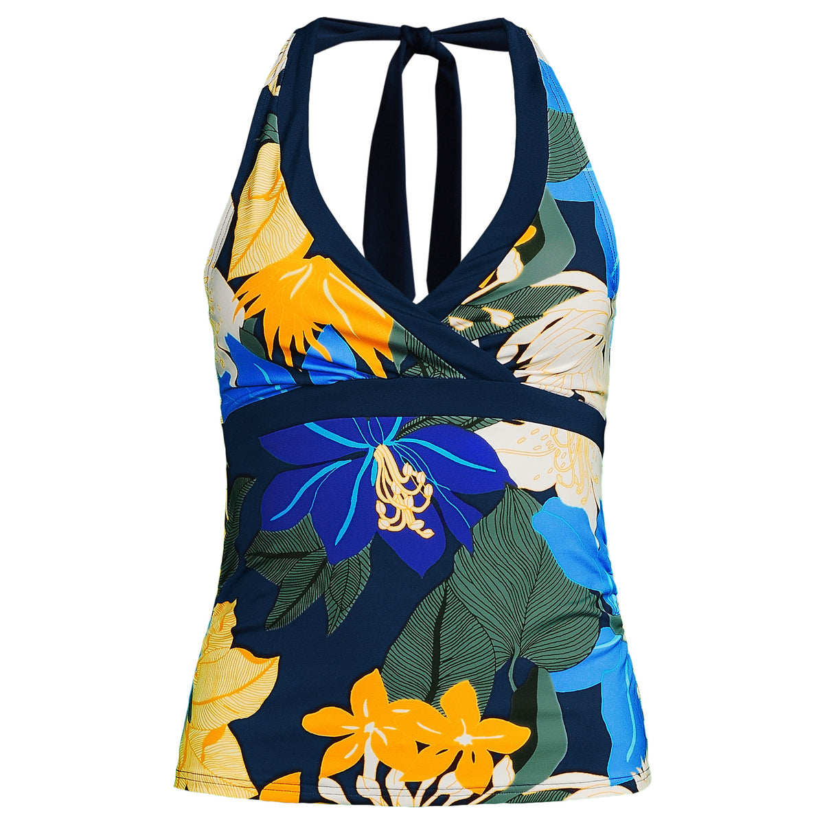 Women's Plus Size V-Neck Halter Tankini Top