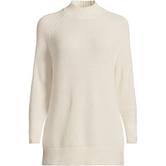 Women's Plus Size Drifter Shaker Easy Fit Mock Neck Tunic Sweater