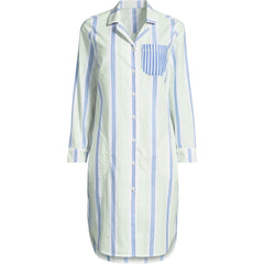 Women's Petite Cotton Poplin Long Sleeve Sleepshirt Nightgown