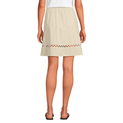 Women's Voile Ladder Trim Above the Knee Skirt