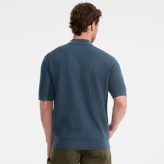 Men's Short Sleeve Fine Gauge Sweater Polo
