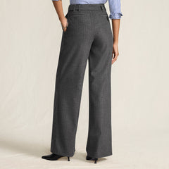 Women's Petite Brushed Flannel Mid Rise Wide Leg Trousers