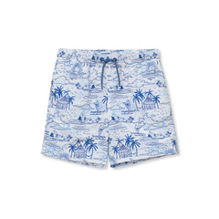 Boys Chlorine Resistant 5in Swim Trunks with Mesh Liner