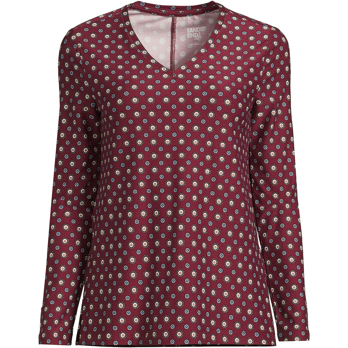 Women's Petite Long Sleeve Performance V-Neck Top