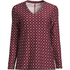 Women's Petite Long Sleeve Performance V-Neck Top