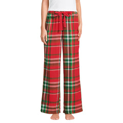 Women's Petite Flannel Wide Leg Sleep Pants