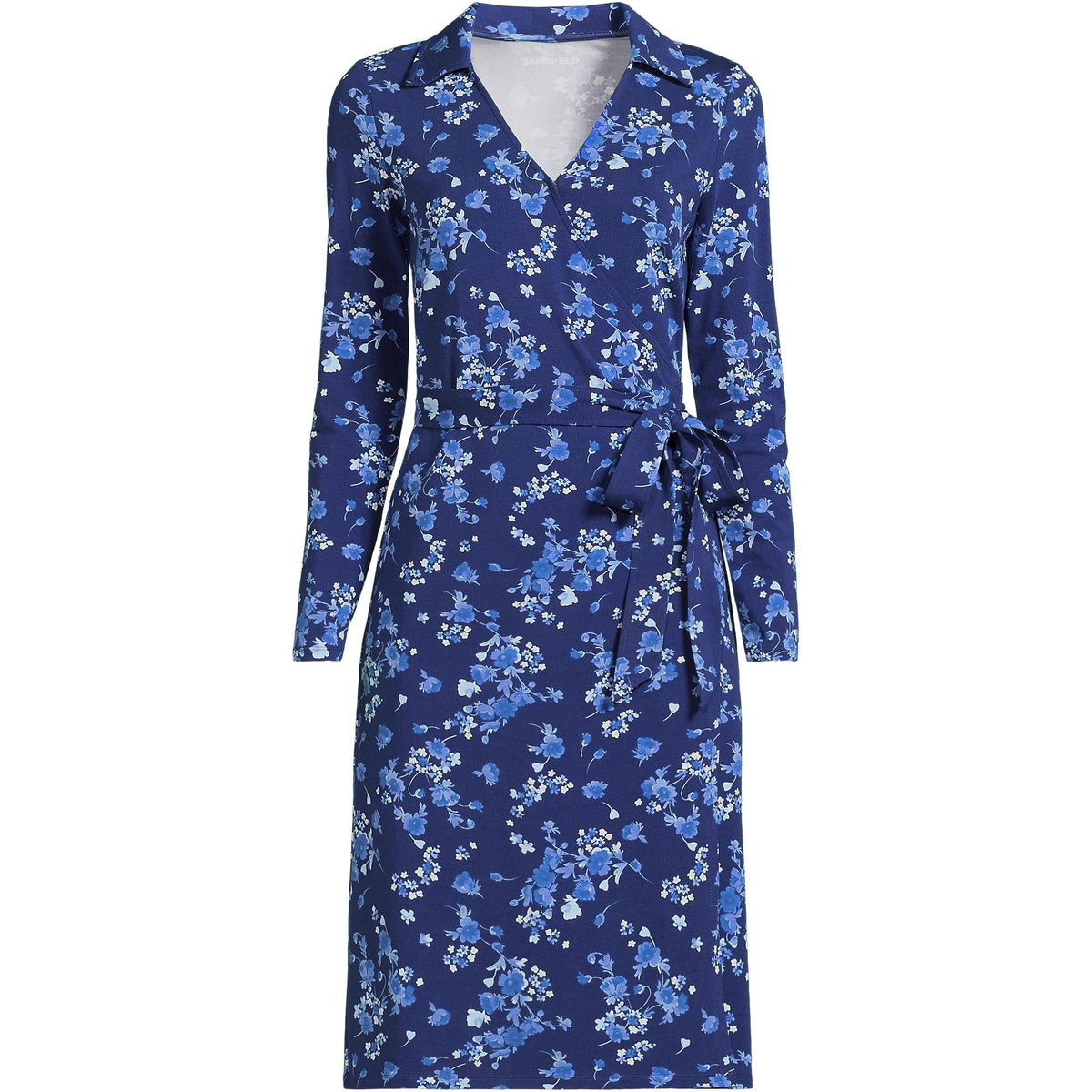 Women's Tall Cotton Modal Collared Wrap Dress