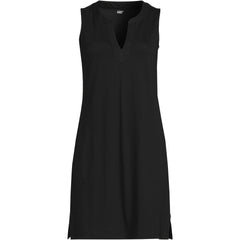 Women's Petite Cotton Jersey Notch Neck Dress