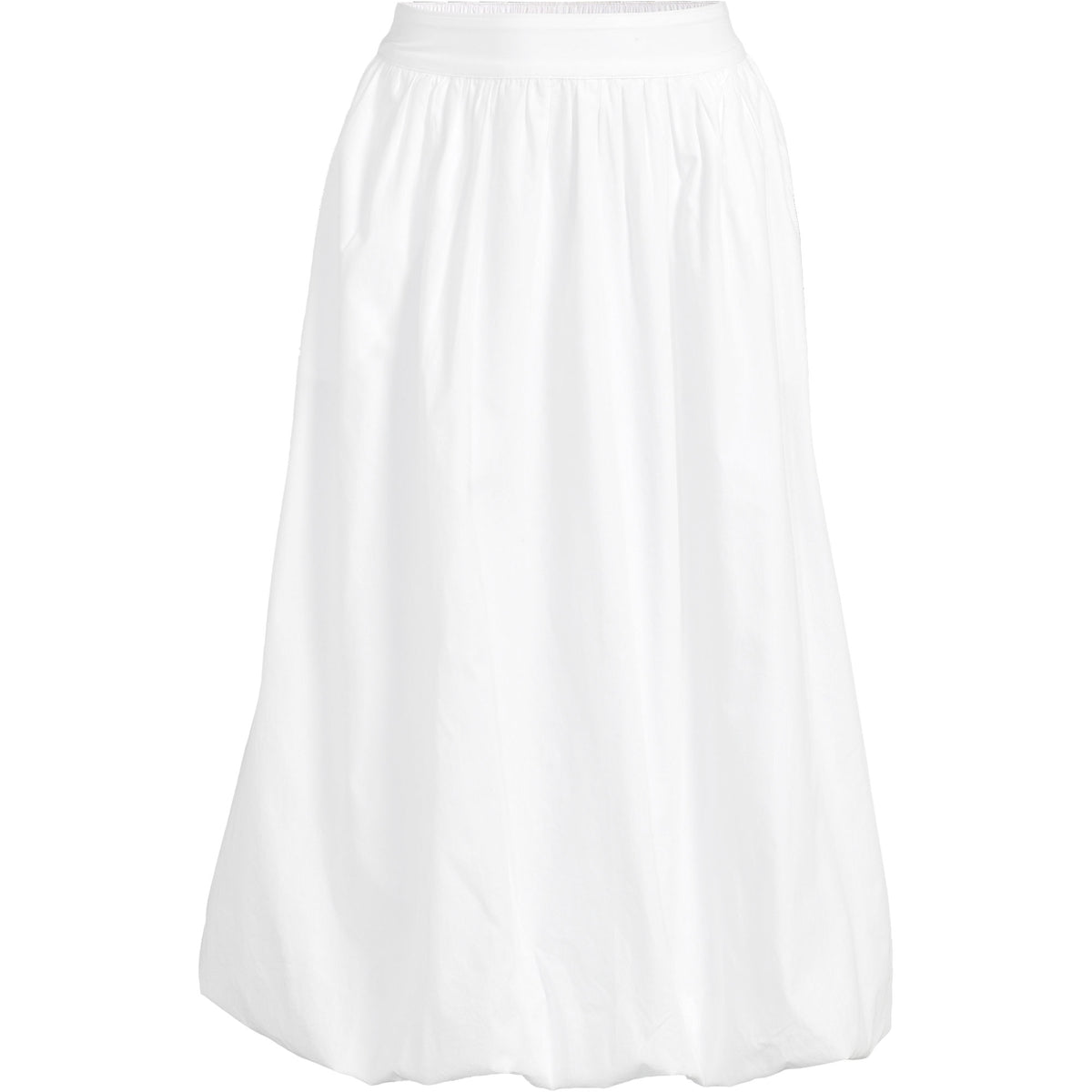 Women's Poplin High Rise Bubble Hem Midi Skirt