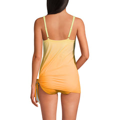 Women's D-Cup SlenderSuit Fauxkini Low Leg One Piece Swimsuit Print