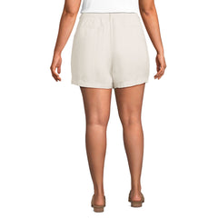 Women's Plus Size High Rise Pleated A-line 5" Linen Shorts