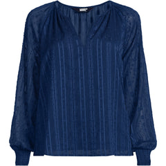 Women's Plus Size Clip Dot Chiffon Blouse