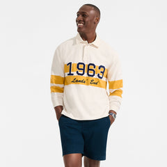Men's Long Sleeve Rugged Rugby Embroidered Polo