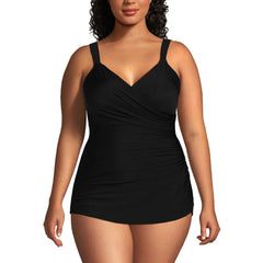 Women's Plus Size DD-Cup SlenderSuit V-Neck Skirted Low Leg One Piece