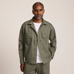 Men's Herringbone Utility Shirt Jacket