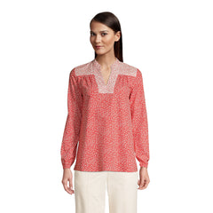 Women's Tall Cotton Poplin Peasant Shirt