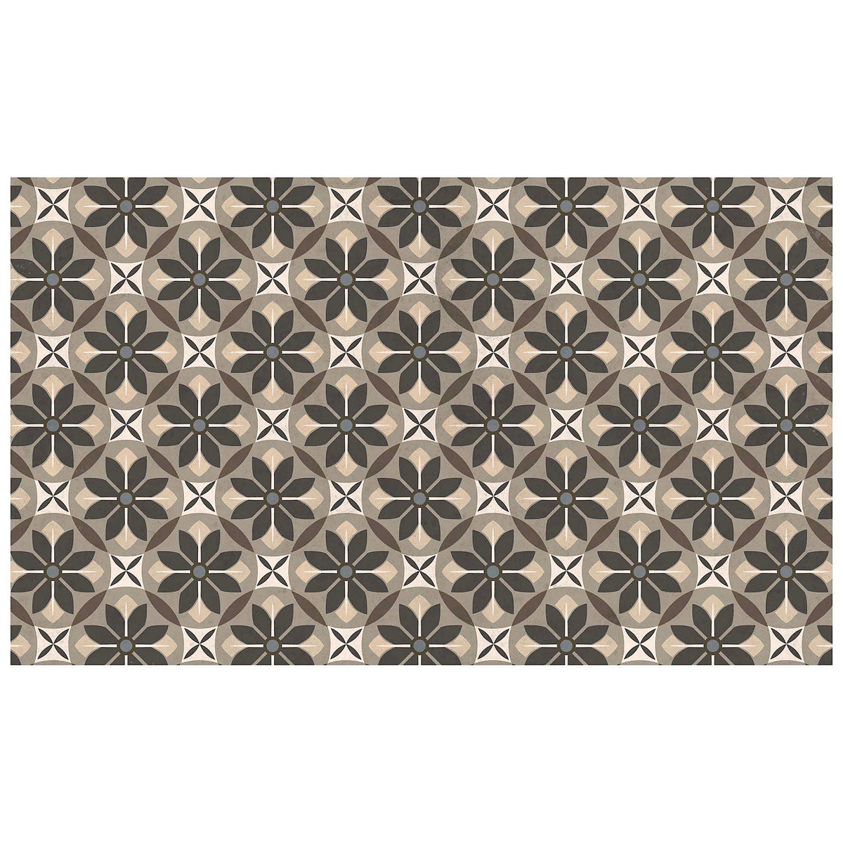Matterly Skid Resistant Floral Mosaic Floor Mat