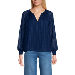 Women's Clip Dot Chiffon Blouse