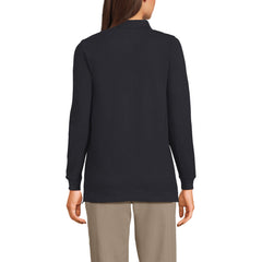 School Uniform Women's Long Sleeve Mesh Polo Shirt