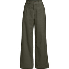Women's Plus Size Stretch Canvas High Rise Wide Leg Pants