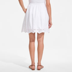 Women's Poplin Eyelet Mini Skirt
