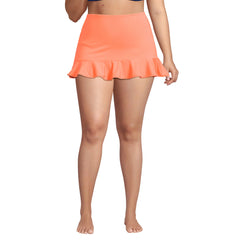 Women's Plus Size Ruffle Hem Mini Swim Skirt