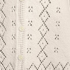 Women's Plus Size Pointelle Crew Neck Cardigan Sweater
