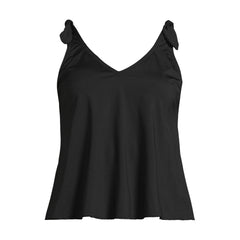 Women's D-Cup Tie Shoulder Flutter Tankini Top