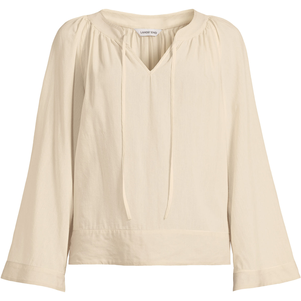 Women's Plus Size Voile Tie Neck Poet Blouse