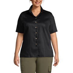 School Uniform Women's Plus Size Short Sleeve Performance Twill Shirt