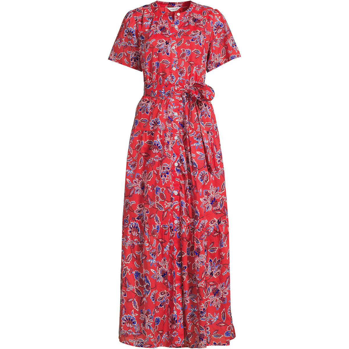 Women's Tall Cotton Voile Button Front Maxi Dress