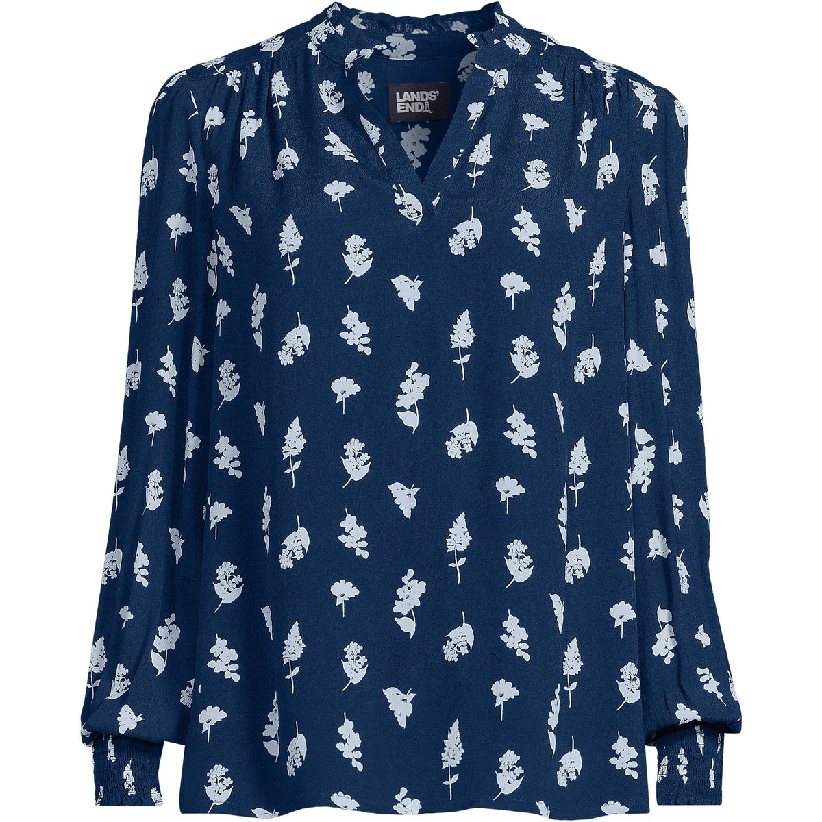 Women's Crepe Split Neck Popover Top