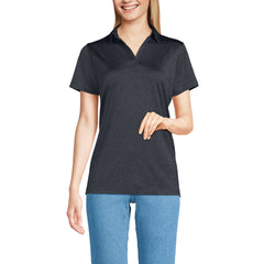 School Uniform Women's Rapid Dry Short Sleeve Space Dye Sport Neck Polo Shirt