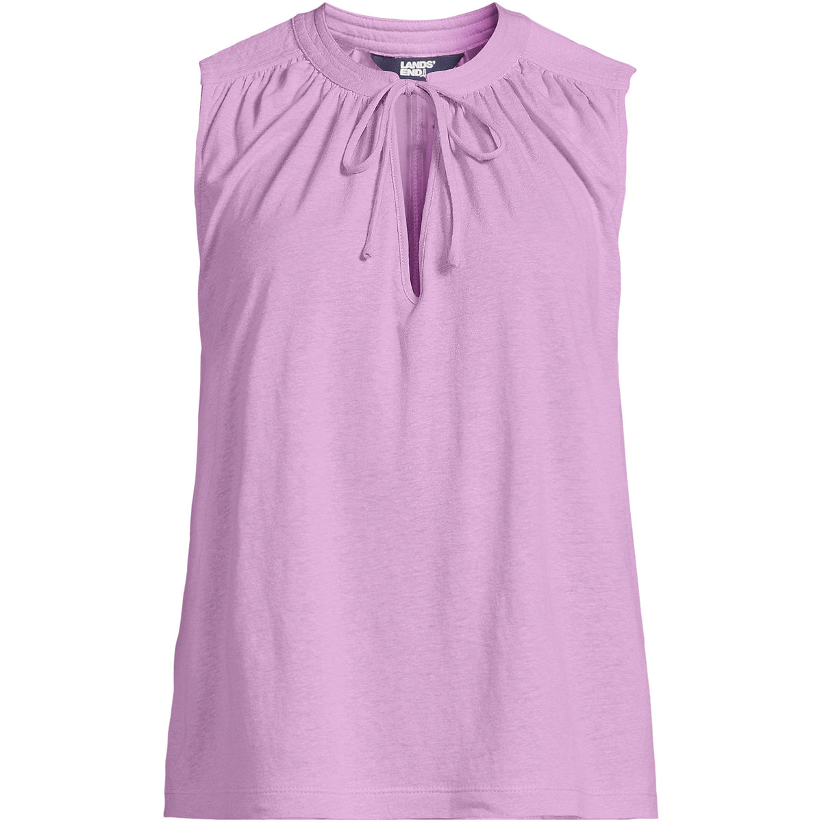 Women's Linen Blend Notch Neck Swing Tank Top