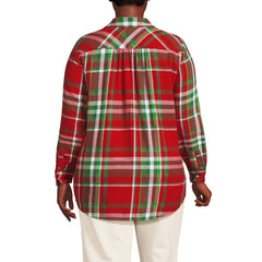 Plus Size Flannel Boyfriend Long Sleeve Shirt
